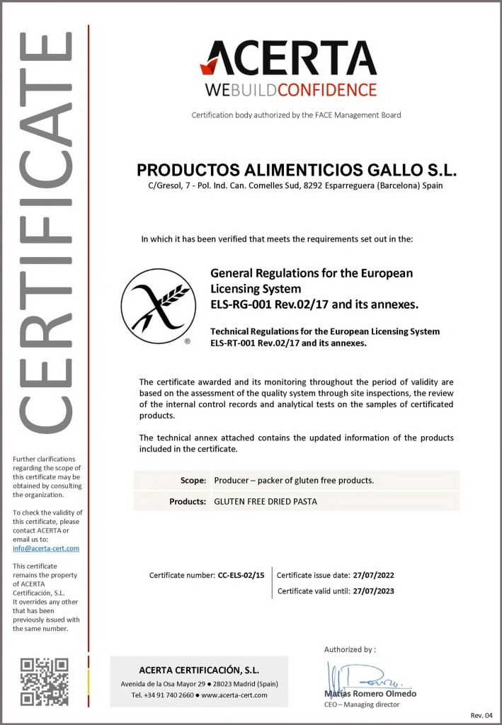 MAKFA GLUTEN FREE Certificate GALLO Испания.jpg